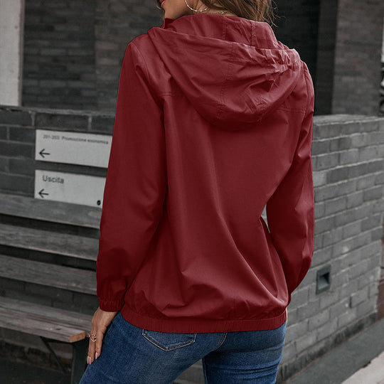 Damen Leichte Übergangsjacke mit modischem Kapuzen-Design und praktischen Taschen EB