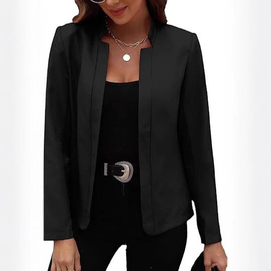 Damen eleganter Blazer mit modernem Schnitt und dezenter Knopfdetail EB