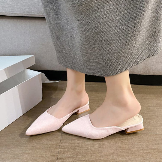 Damen elegante Spitzenschuhe mit offenem Fersenbereich EB