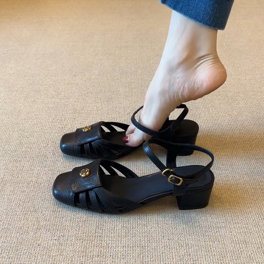 Damen Stylish Komfort-Sandalen mit eleganter Applikation EB