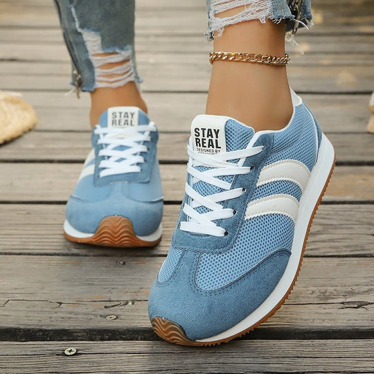 Damen Sportliche Sneakers mit atmungsaktiver Mesh-Oberfläche EB