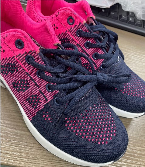 Damen atmungsaktive Strick-Sneaker mit Luftkammer-Zwischensohle und gepolstertem Einstieg EB