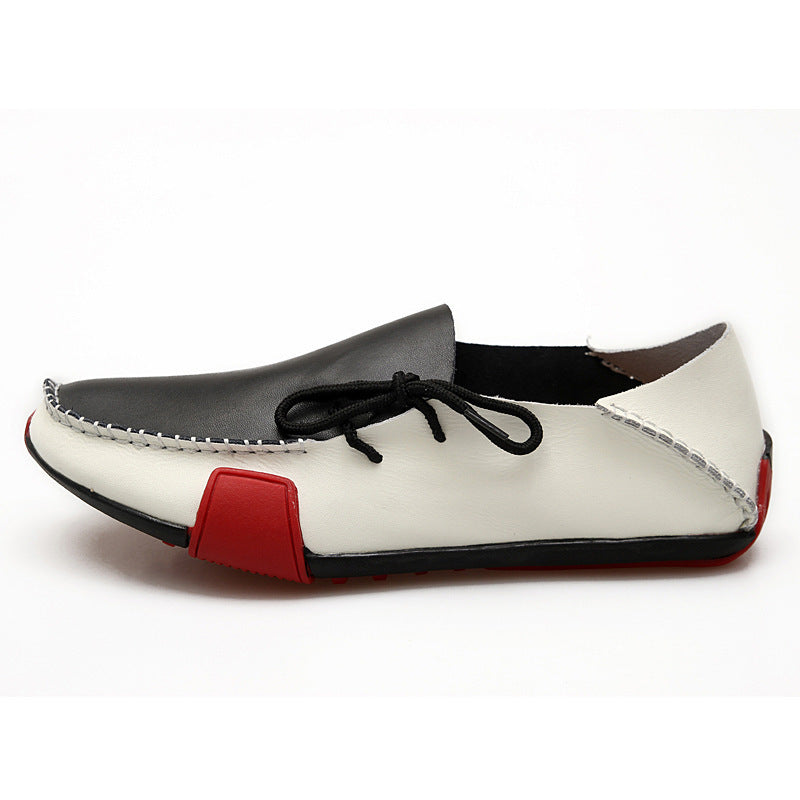 Damen Elegante Mokassins aus feinem Leder mit kontrastrierenden Details EB