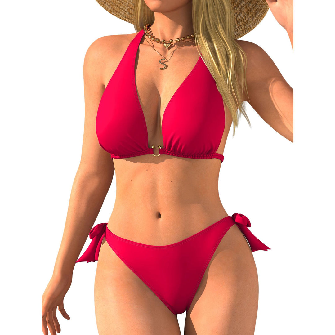 Damen Triangel-Bikini mit Rückenband und sinnlichem V-Ausschnitt EB