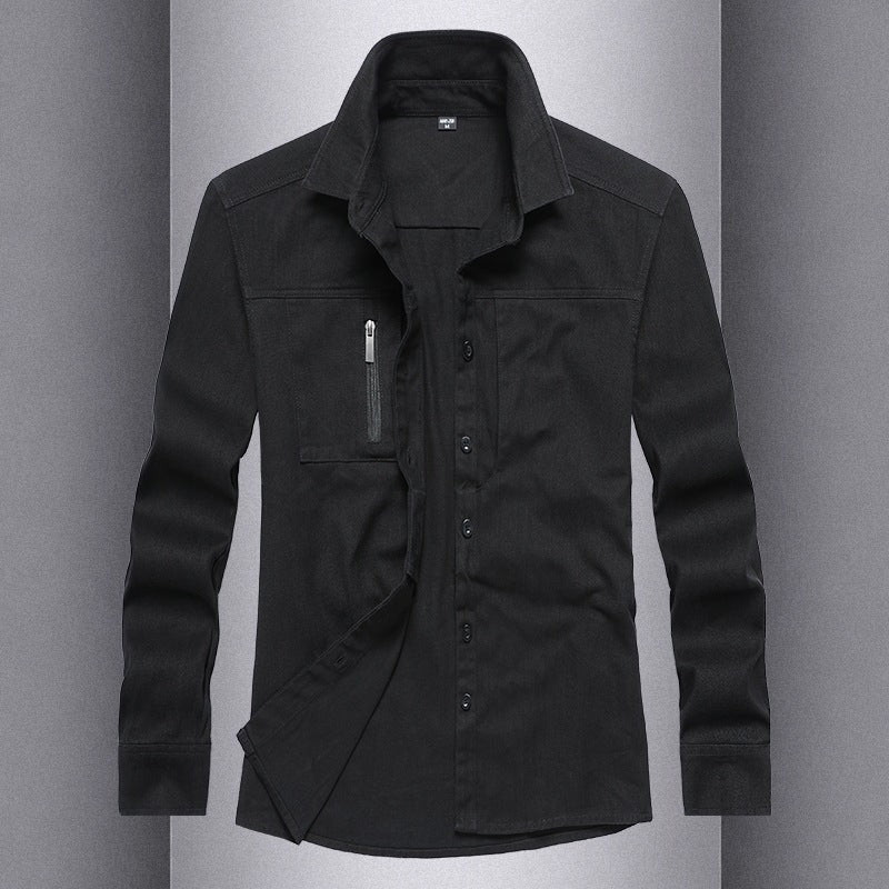 Herren Langarmshirt mit praktischen Taschen und modernem Schnitt EB