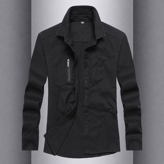 Herren Langarmshirt mit praktischen Taschen und modernem Schnitt EB