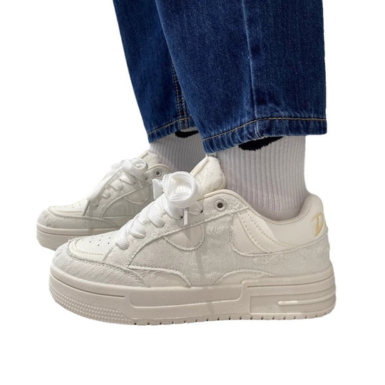 Damen Schnürsneakers mit trendigem, texturiertem Obermaterial von EB