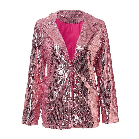 Damen Glitzerblazer mit schimmernden Pailletten und elegantem Schnitt EB