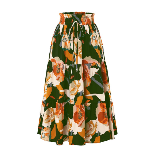 Damen Midirock mit floralem Design EB