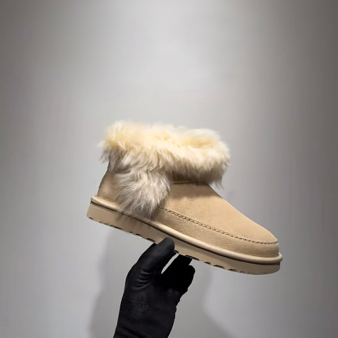 Damen Flauschige Hausschuhe mit elegantem Fleece und rutschfester Sohle EB