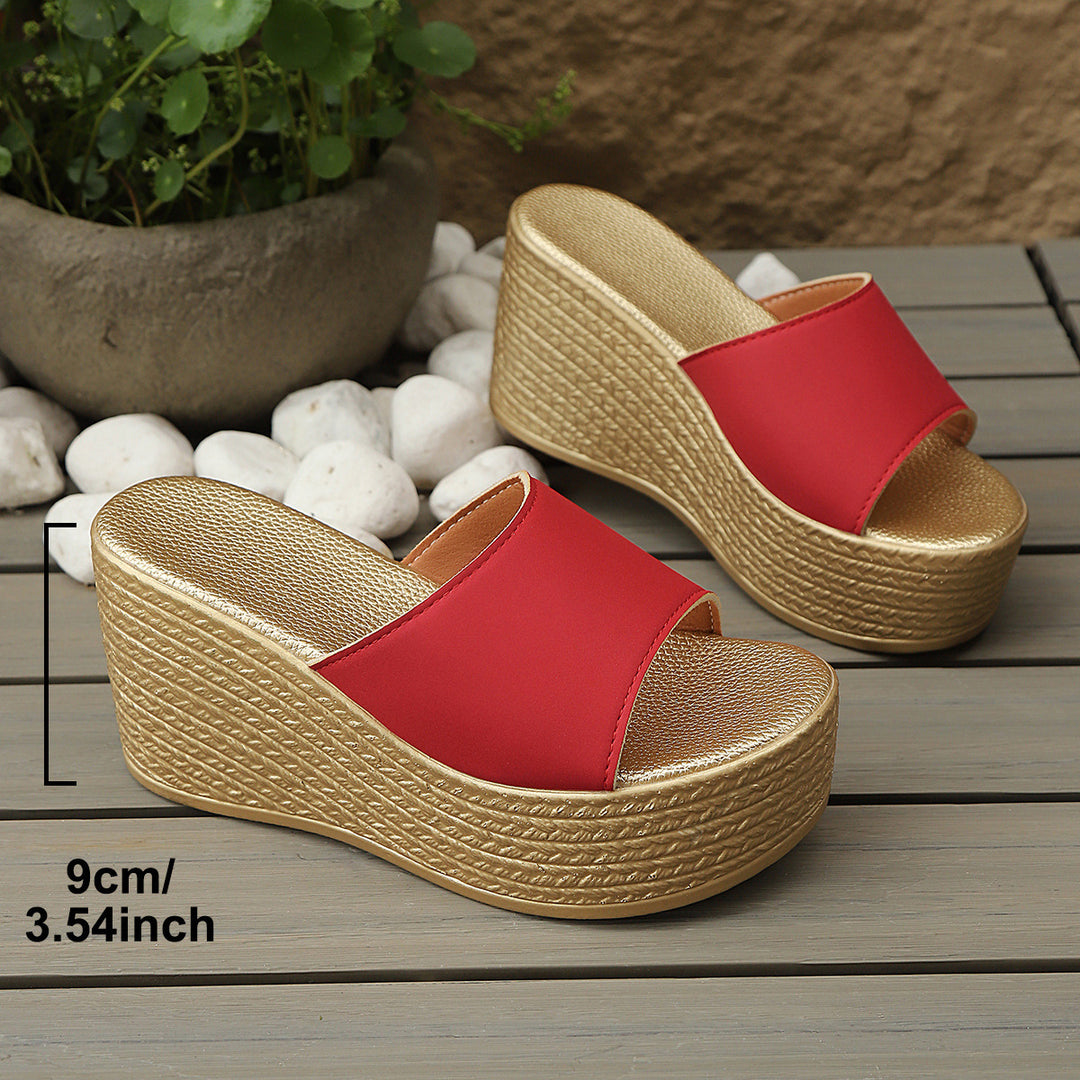 Damen Wedge-Pantoletten mit elegantem Design und komfortablem Fußbett EB