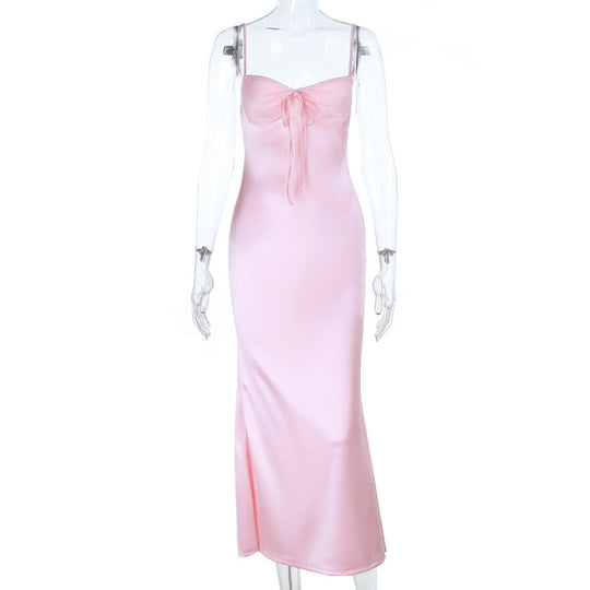 Damen Elegantes Maxikleid mit zartem Dekolleté und raffiniertem Bund EB