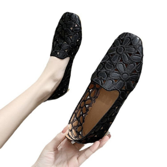 Damen Ballerinas mit floralem Cut-Out-Design und bequemer Innensohle EB