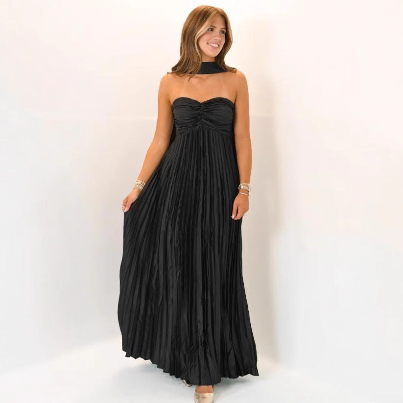 Damen elegante Maxi-Röcke mit Faltenwurf EB