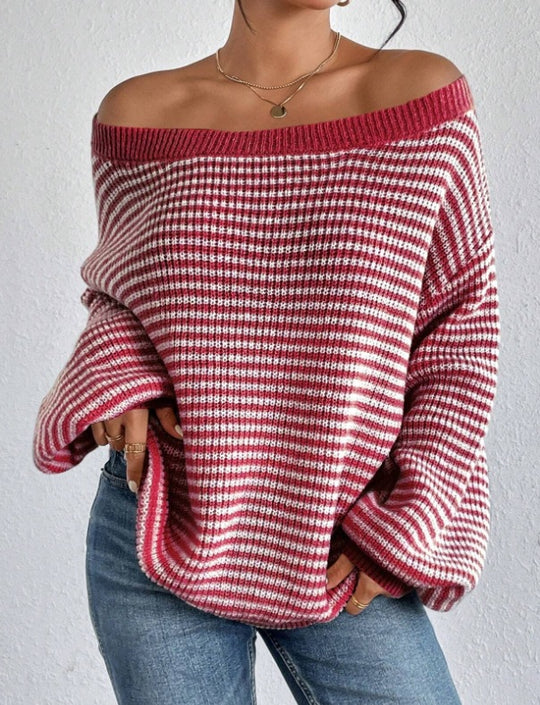 Damen Off-Shoulder Strickpullover EB