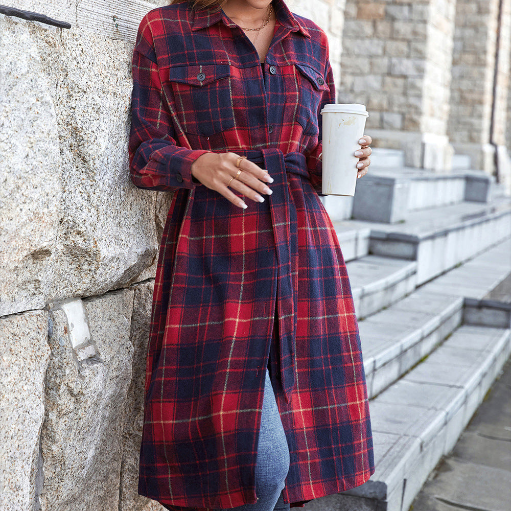 Damen Langarmhemd aus Flanell mit Karomuster EB