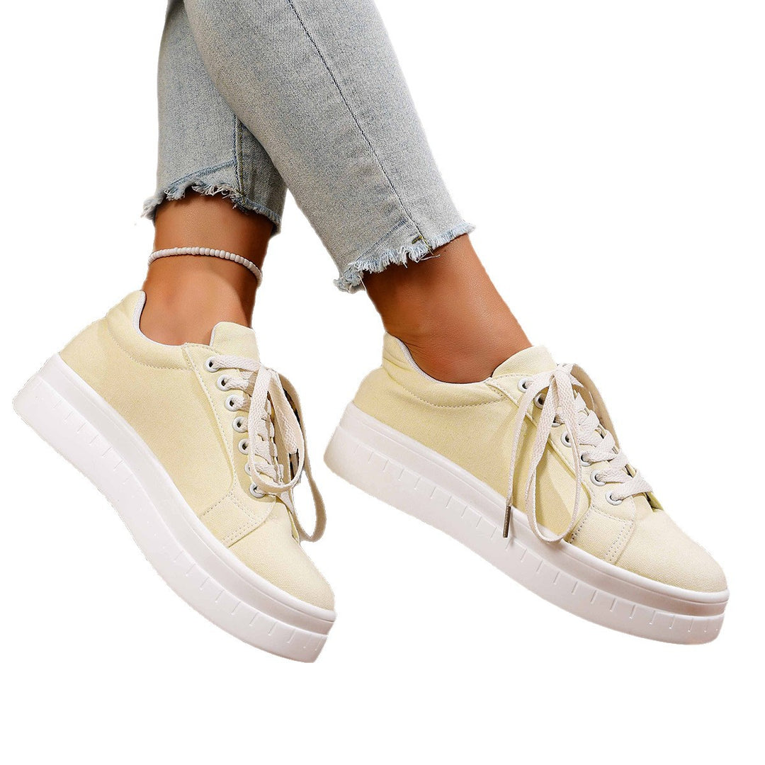 Damen modische Plateau-Sneaker mit atmungsaktivem Obermaterial EB