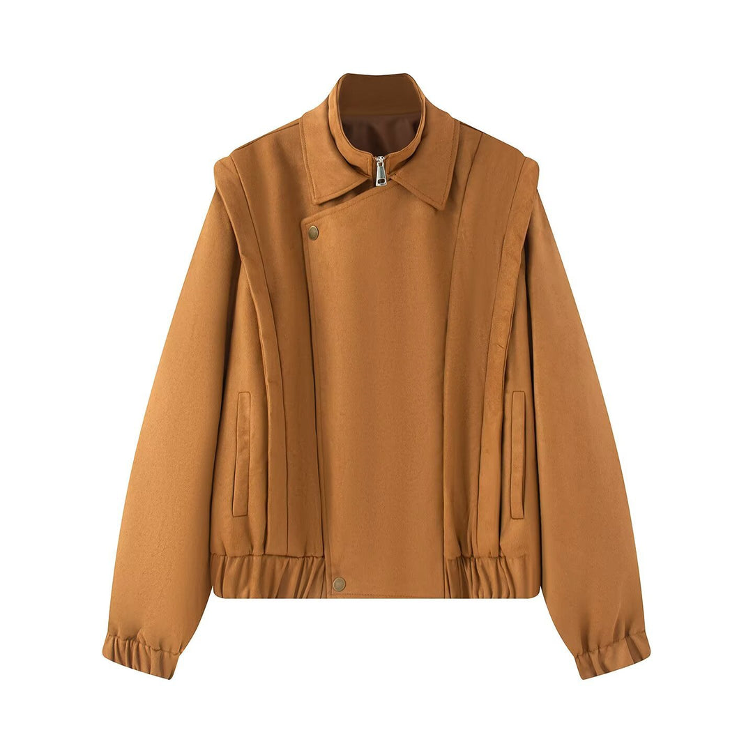 Damen modische Übergangsjacke mit asymmetrischem Schnitt EB