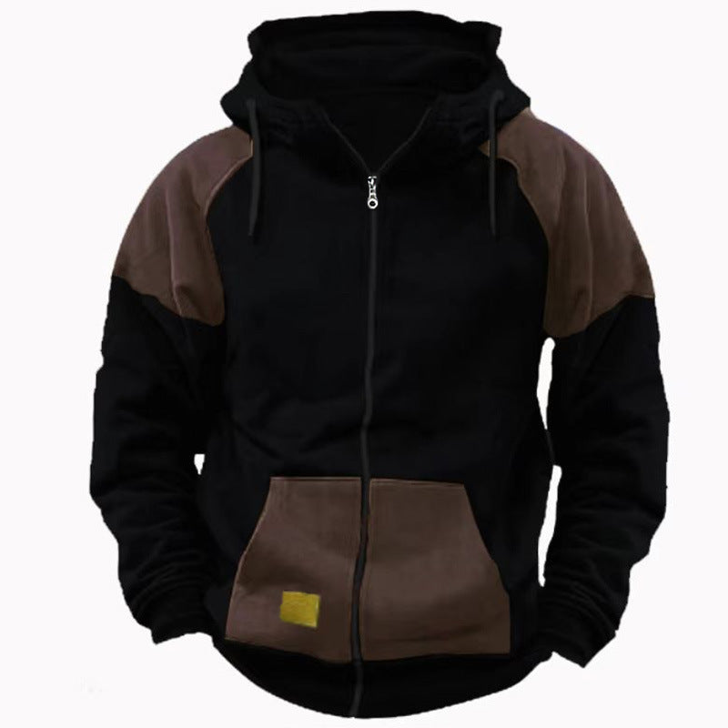 Herren sportliche Kapuzenjacke mit modischen Kontrastdetails EB