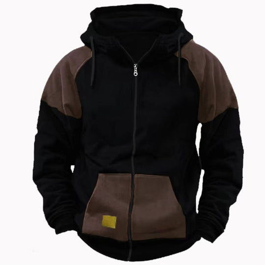 Herren sportliche Kapuzenjacke mit modischen Kontrastdetails EB