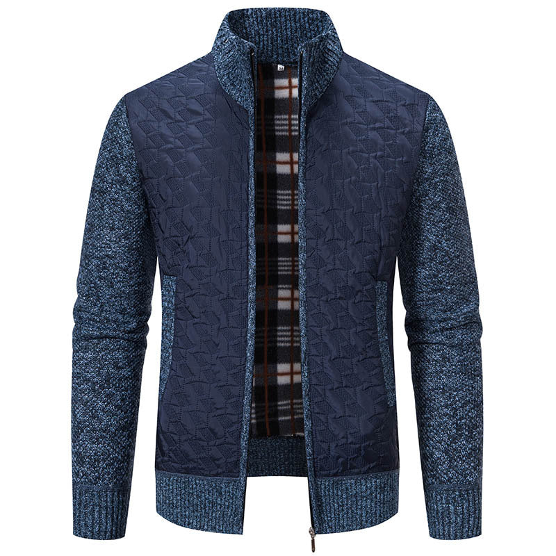 Herren modische Steppjacke mit hohem Kragen und strukturiertem Design EB