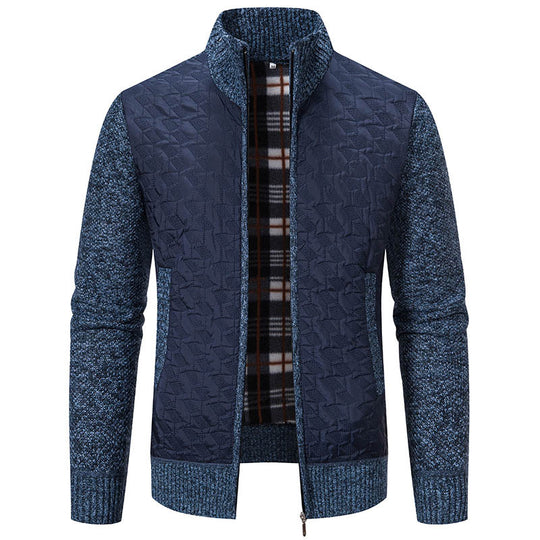 Herren modische Steppjacke mit hohem Kragen und strukturiertem Design EB