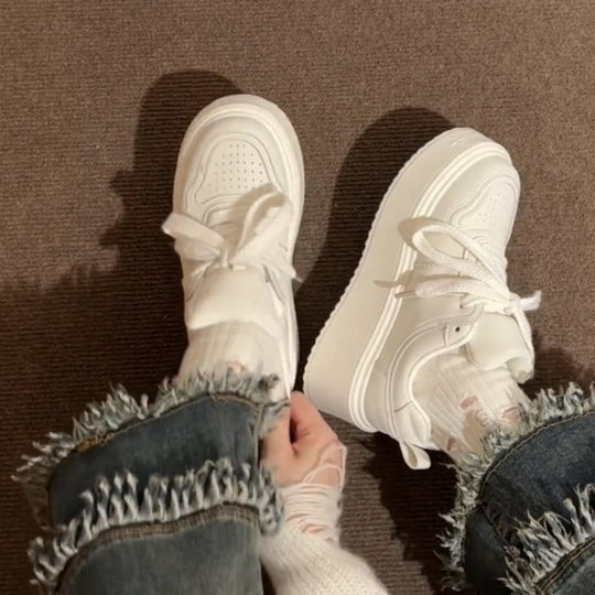 Damen Chunky Sneakers mit stabiler Plateau-Sohle und atmungsaktivem Obermaterial EB