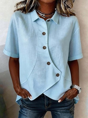 Damen Besonders gestaltete Bluse mit einzigartigem Knopfdetail EB