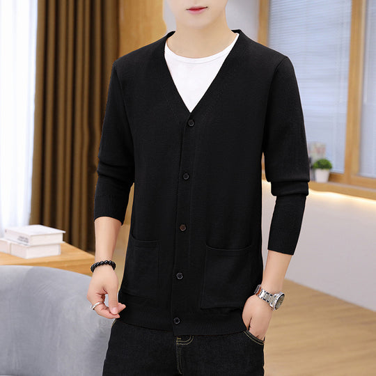 Herren eleganter leichter Strickcardigan mit Taschen EB