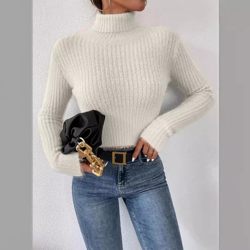 Damen Chic Rollkragenpullover aus feinem Strick EB