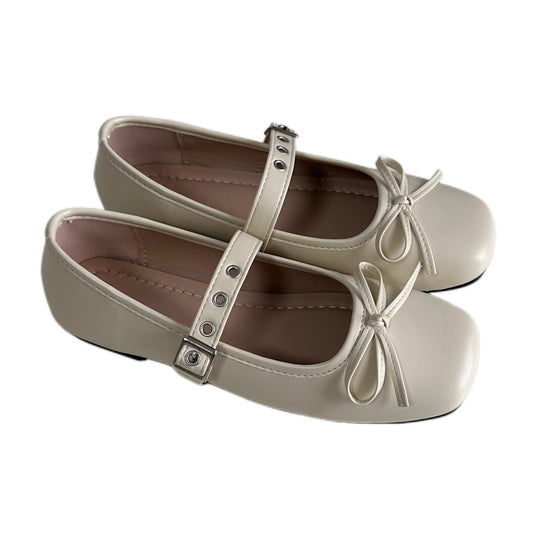 Damen Ballerinas mit dekorativem Schleifenakzent und verstellbarem Riemen EB