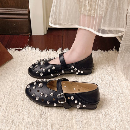 Damen elegante Ballerinas mit Schmuckdetails EB