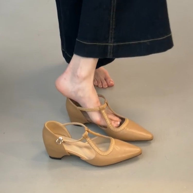 Damen elegante Slingback-Pumps aus hochwertigem Leder mit modischem Design EB