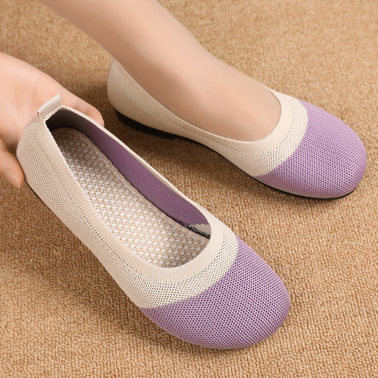 Damen Komfortable Ballerinas mit atmungsaktivem Obermaterial EB