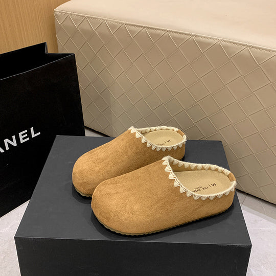 Damen Komfortable Filzclogs mit elegantem Riemen und weichem Innenfutter EB
