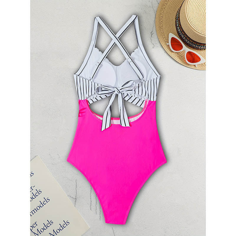 Damen Einteiliger Badeanzug mit elegantem Wickelschnitt EB