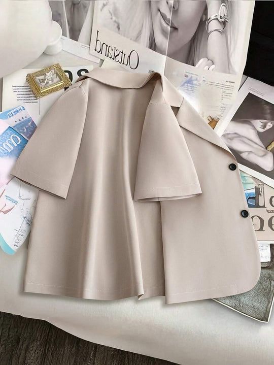 Damen Kurzärmelige Blazerjacke aus leichtem Material EB
