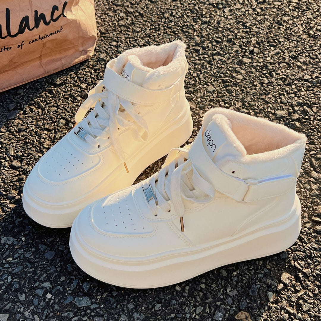 Damen Hohe Winter-Sneaker mit warmem Innenfutter und praktischem Klettverschluss EB