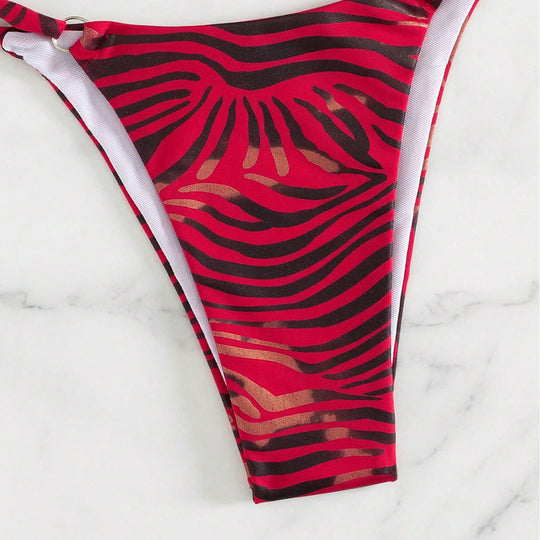 Damen Triangel-Bikini mit trendy Tierdruck EB