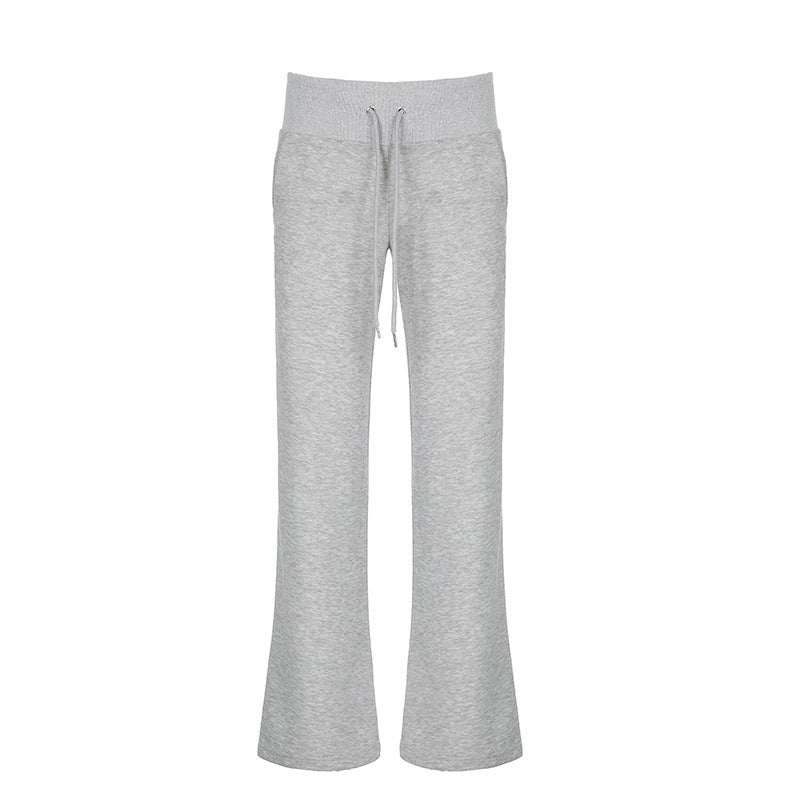 Damen Flared Sweatpants mit elastischem Bund und verstellbarem Kordelzug EB