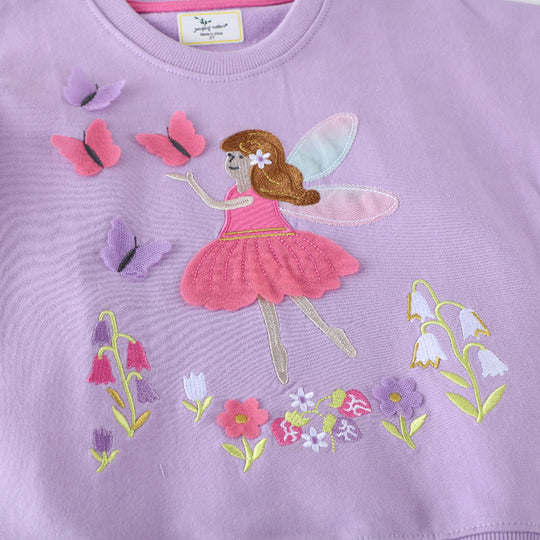 Mädchen Sweatshirt mit verzaubertem Feen- und Schmetterlingsdesign EB