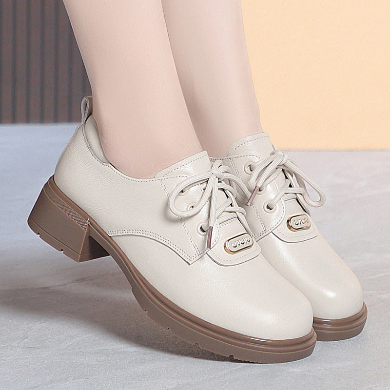 Damen klassische Schnürschuhe mit modernem Blockabsatz EB