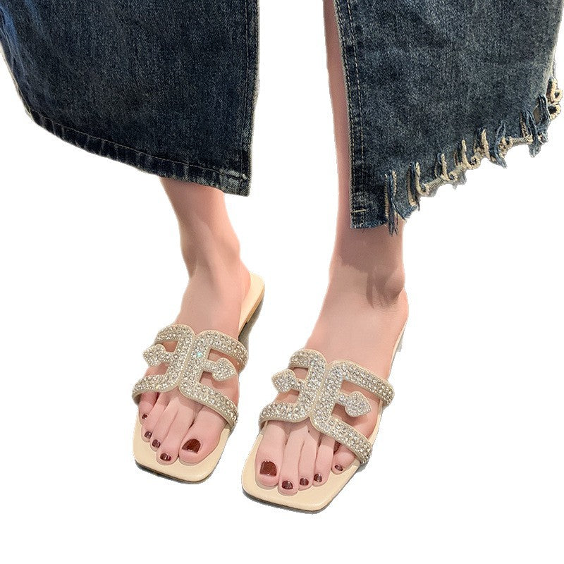 Damen Modische Riemchen-Sandalen mit funkelndem Strass-Detail und elegantem Design EB