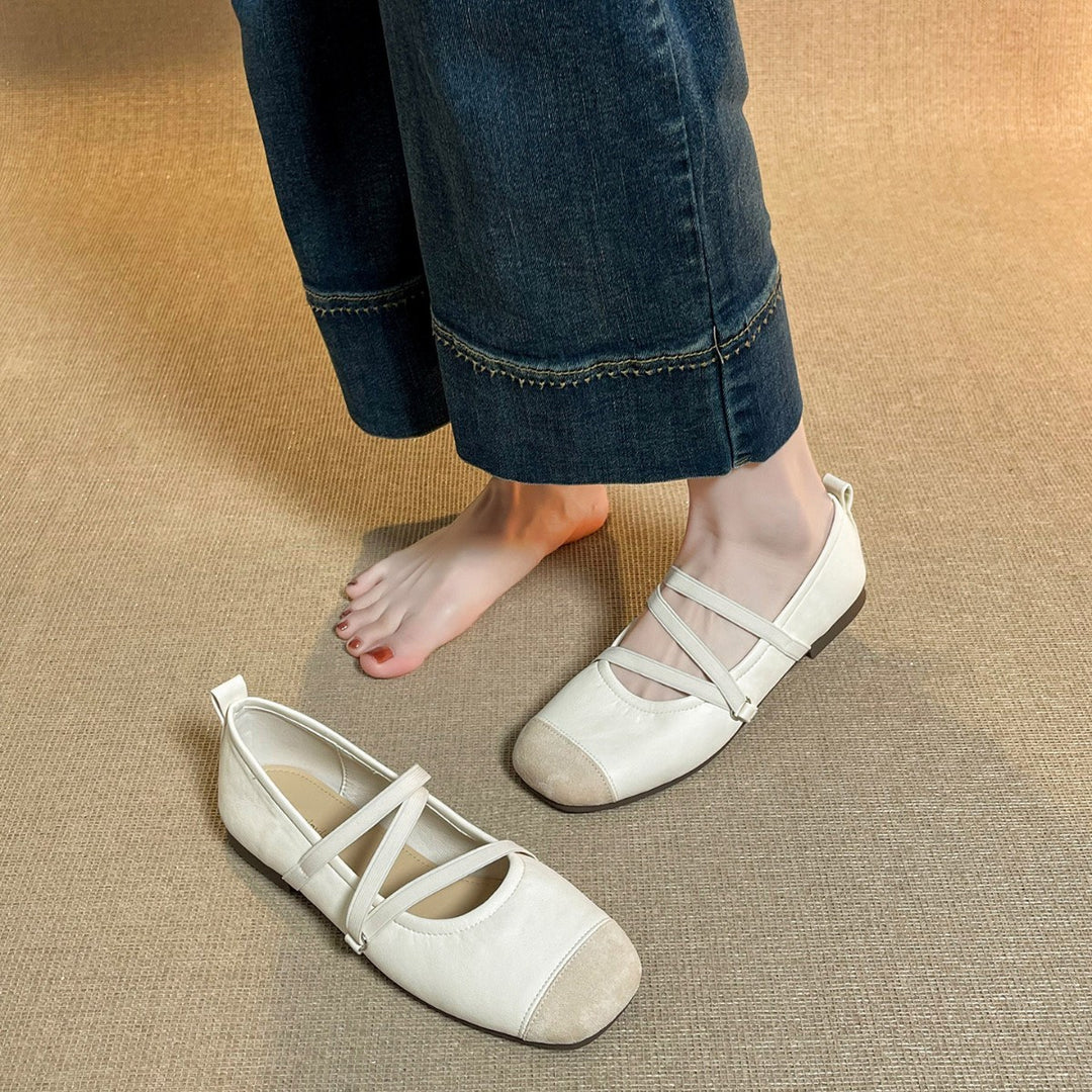 Damen modische Riemchen-Ballerinas aus hochwertigem Material mit komfortabler Passform EB