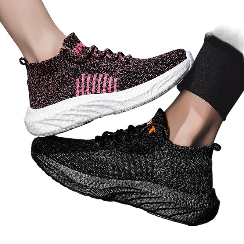Damen Sportliche Sneakers mit atmungsaktivem Strickmaterial EB
