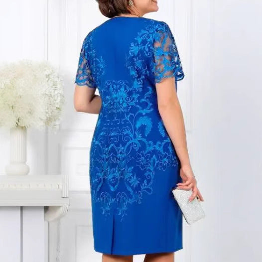 Damen Elegantes Kleid mit floraler Spitze EB