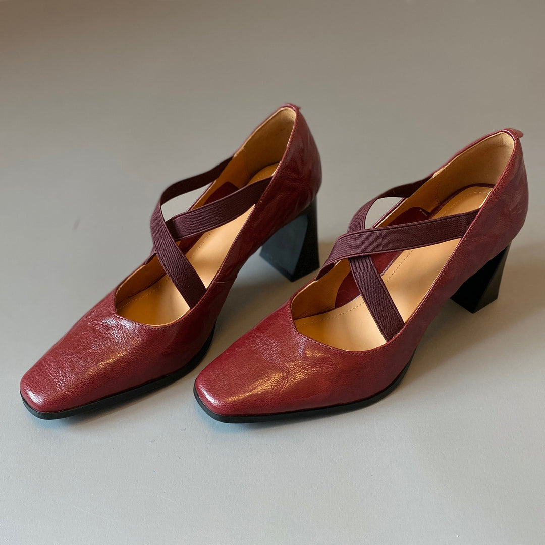 Damen elegante Slingback-Pumps mit modischem Riemendesign und komfortablem Blockabsatz EB
