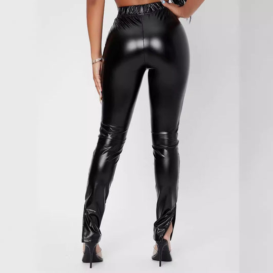 Damen Hochglänzende Leggings mit figurbetonter Passform EB