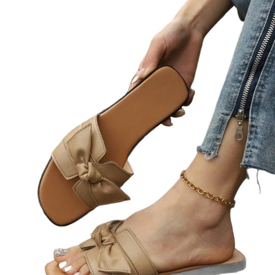 Damen Komfortable Mules mit elegantem Schleifendetail EB
