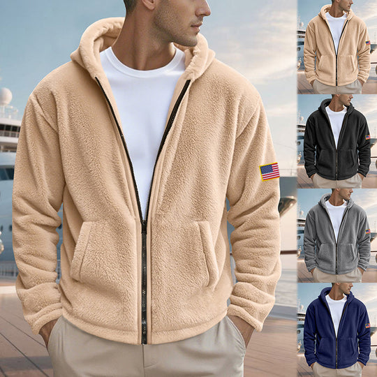 Herren Fleecejacke mit hohem Kragen und praktischen Seitentaschen EB